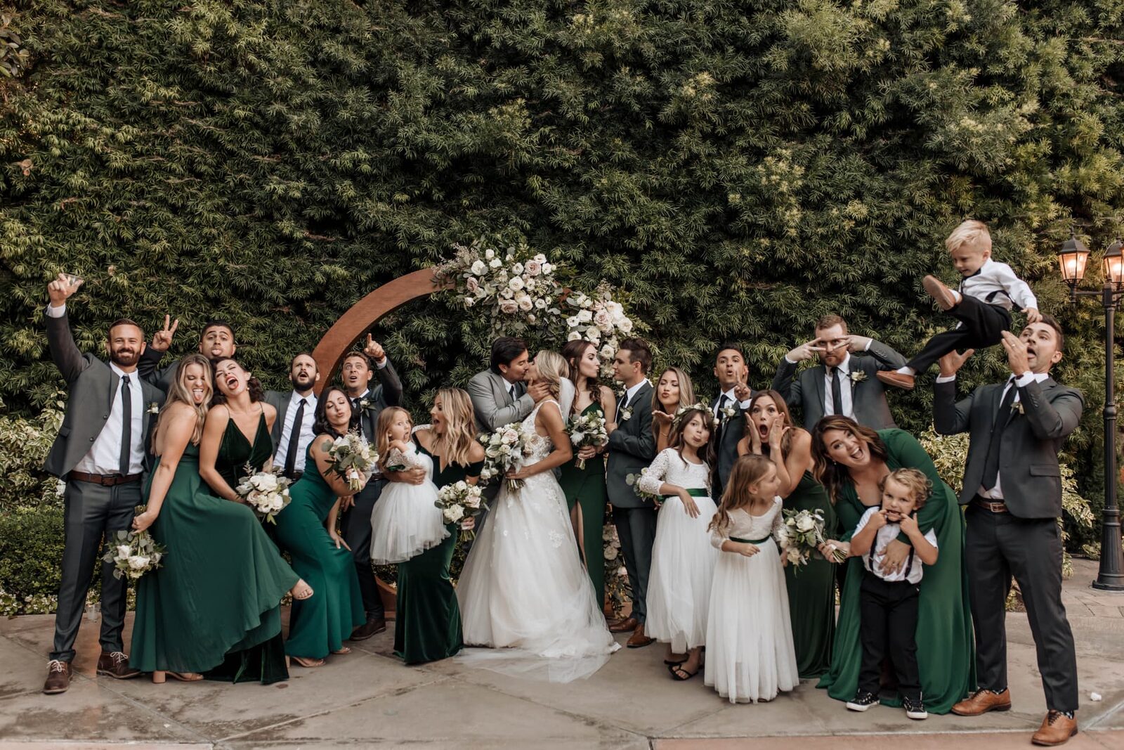 Jon and Debbie Gryn with their wedding party